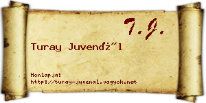 Turay Juvenál névjegykártya